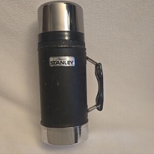 Stanley Classic Black and Silver Thermos, A-1350B. 240z
